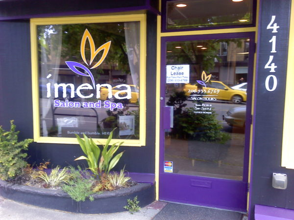 Close-up of vinyl lettering for signage