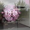 Vinyl lettering applied on glass door