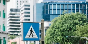 Crossroad directional sign.